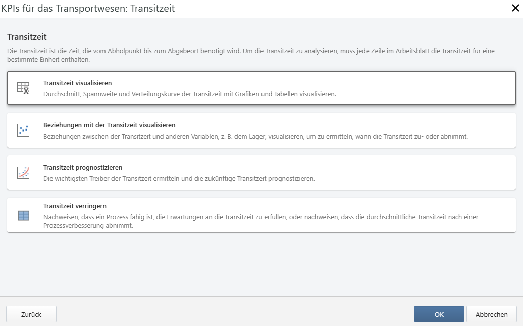 Übersicht über das Modul Transportwesen