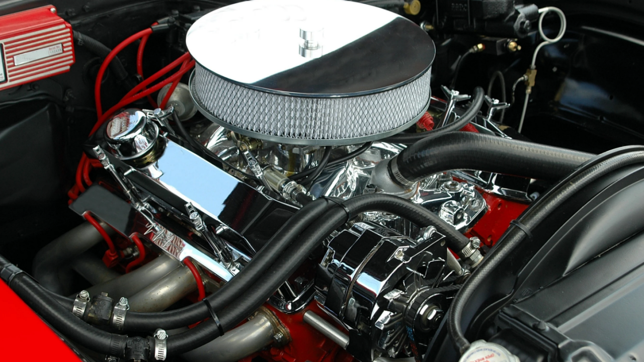 Closeup of brand new engine build with PPAP process.